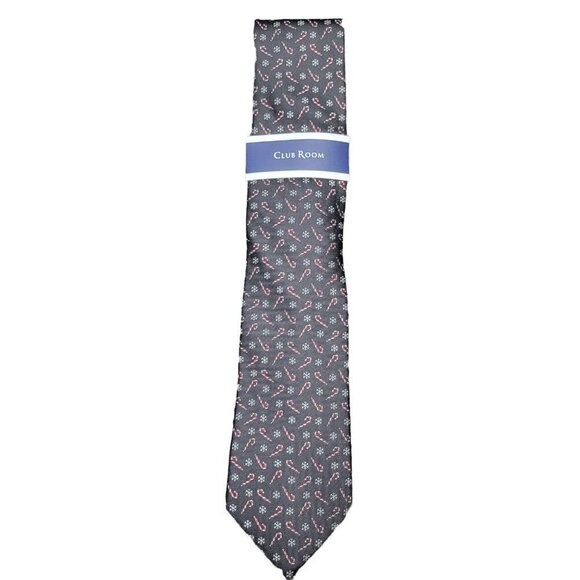 CLUB Room Holidays Tie (Snow Candy Cane) Men's.  New With Tags  $55. - Picture 3 of 5